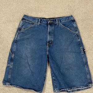 Vintage Nautica blue‎ carpenter shorts men's 36x24 baggy relaxed #skater